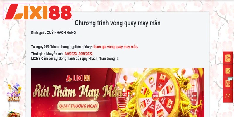 Điều kiện tham gia khuyến mãi vòng quay may mắn tại Lixi88