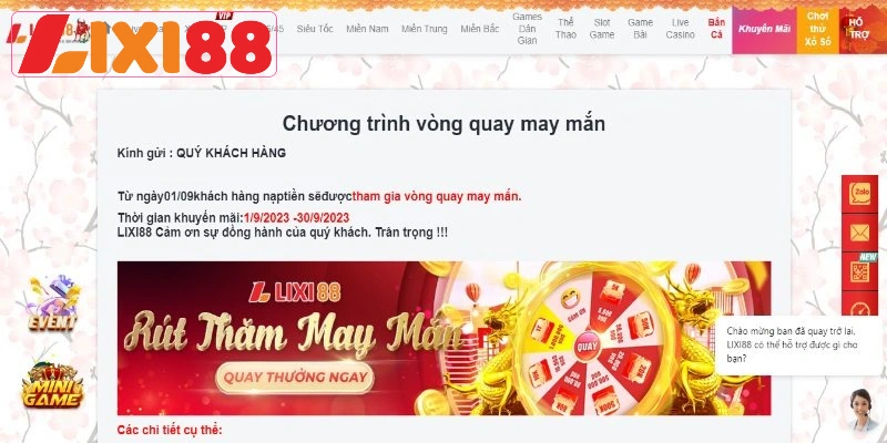 Lixi88 luôn đảm bảo cung cấp cho anh em các chương trình ưu đãi cực chất