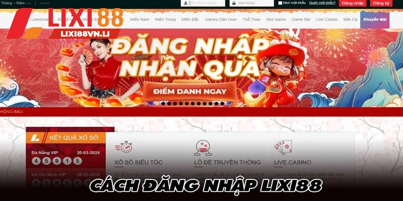 Kiểm tra kết nối khi đăng nhập Lixi88