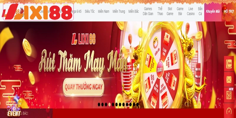 Khuyến mãi vòng quay may mắn tại Lixi88