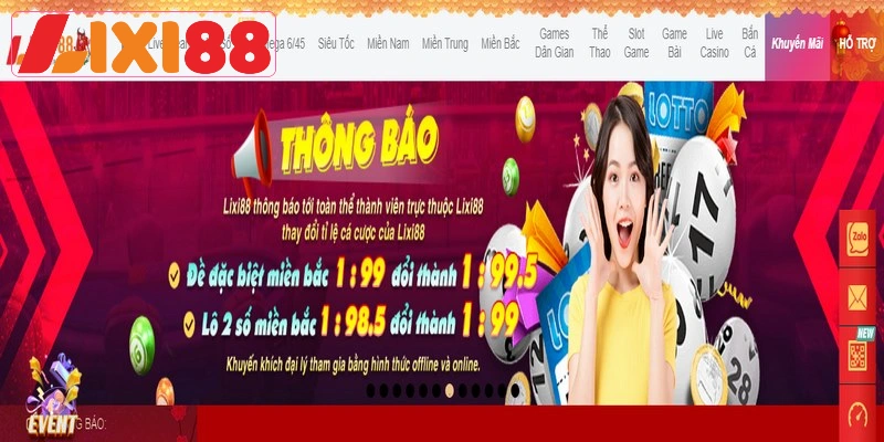 Chương trình khuyến mãi 5% cược thua mỗi ngày tại Lixi88